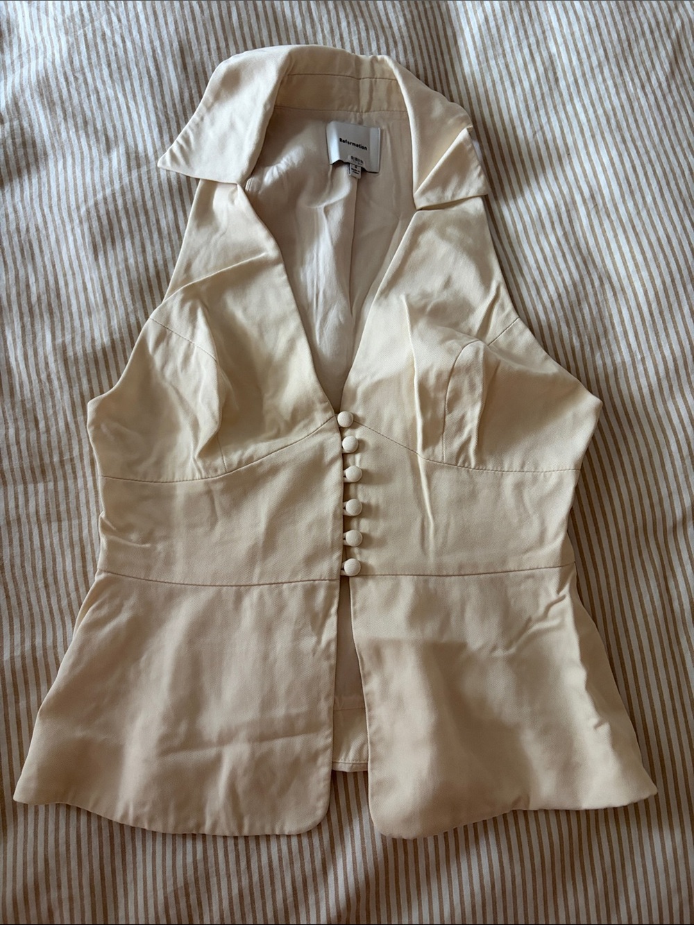 Reformation Rylan Top in Cream - Picture 7 of 9